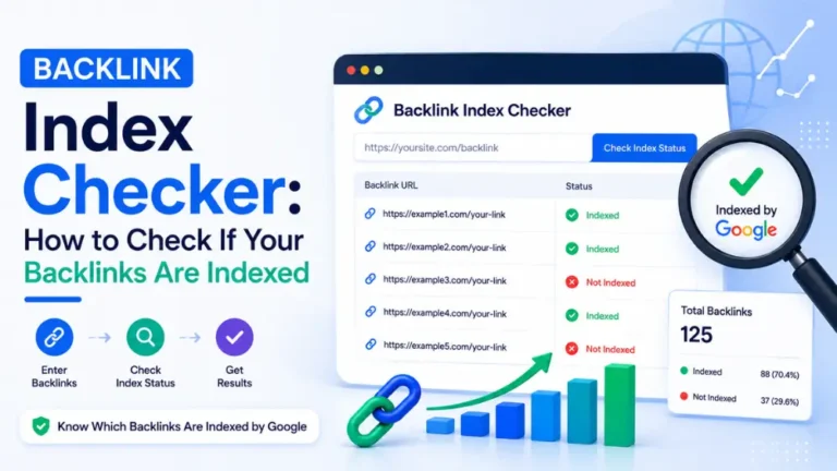 Backlink index checker to verify if your backlinks are indexed by Google