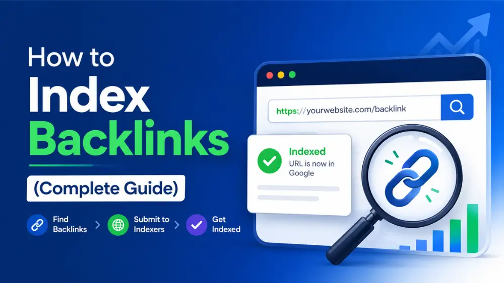 How to Index Backlinks complete guide showing SEO backlink indexing and Google URL discovery